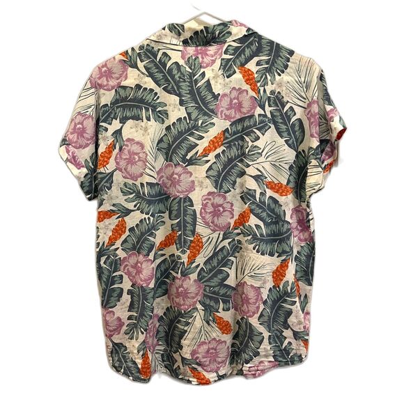 MARINE LAYER Floral Palm Button Up Shirt Top Women's Size Medium - Picture 6 of 8